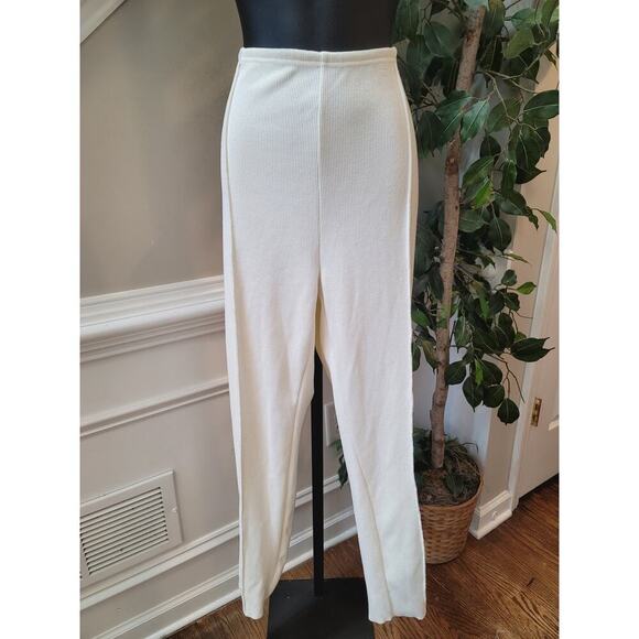 Women's 2 Piece Suit Size XL Beige Striped Rayon Casual Long Sleeve Straight Leg - Picture 13 of 15